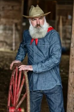 Uomo Roy Rogers Selvedge Bar|Camicie|Akansas Man Jap Selvedge Chambray Rinse