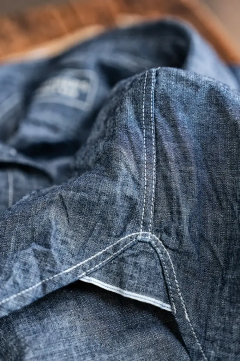 Uomo Roy Rogers Selvedge Bar|Camicie|Akansas Man Jap Selvedge Chambray Rinse