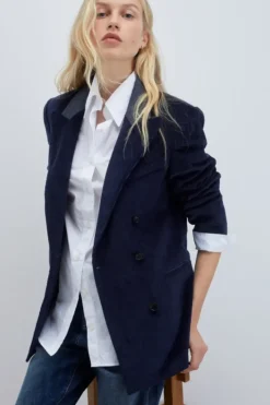 Donna Roy Rogers Capispalla|Blazer Doppiopetto In Velluto