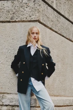 Donna Roy Rogers Capispalla|Blazer Doppiopetto Twill