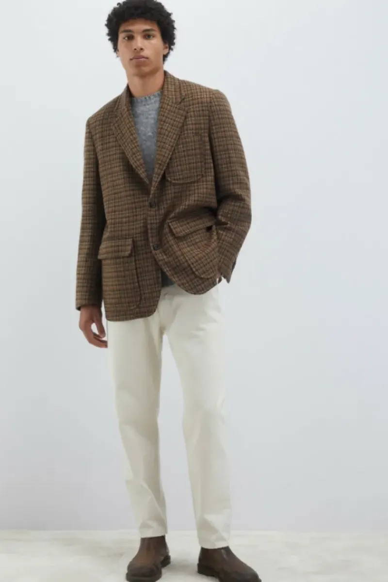 Uomo Roy Rogers Capispalla|Blazer New York In Lana Pied De Poule