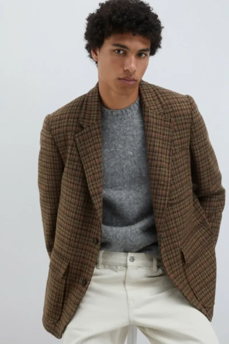 Uomo Roy Rogers Capispalla|Blazer New York In Lana Pied De Poule