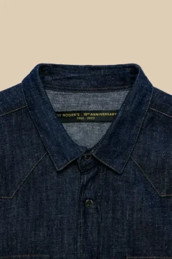 Uomo Roy Rogers Camicie|Camicia Western 70th Denim Cimosa Rinse