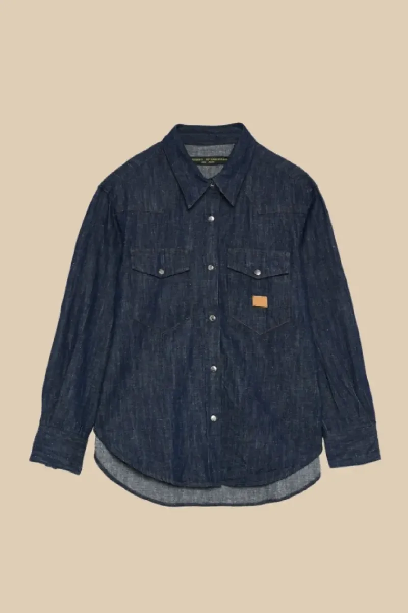 Donna Roy Rogers Camicie|Camicia Western 70th Denim Cimosa Rinse
