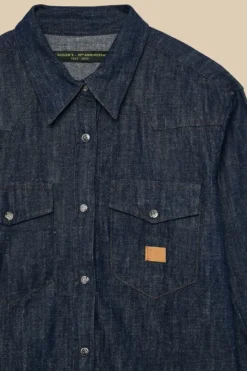 Donna Roy Rogers Camicie|Camicia Western 70th Denim Cimosa Rinse