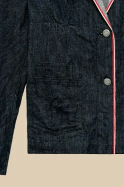 Donna Roy Rogers Capispalla|Giacca Destrutturata 70th Denim Cimosa Rinse