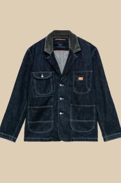Uomo Roy Rogers Capispalla|Giacca Lavoro 70th Denim Cimosa Rinse
