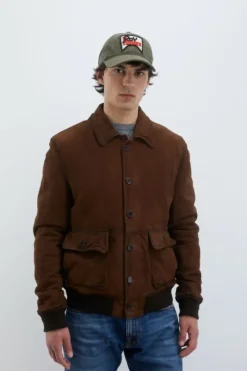 Uomo Roy Rogers Capispalla|Giacca Newman In Suede Vintage