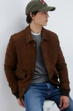 Uomo Roy Rogers Capispalla|Giacca Newman In Suede Vintage