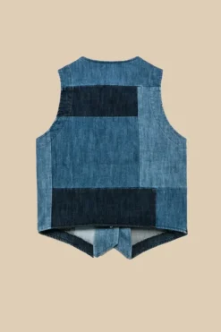 Donna Roy Rogers Capispalla|Gilet Patchwork 70th Denim Rinse