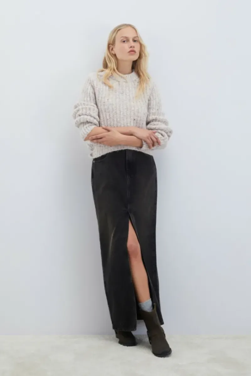 Donna Roy Rogers Pantaloni E Gonne|Gonna Jinny In Denim Black