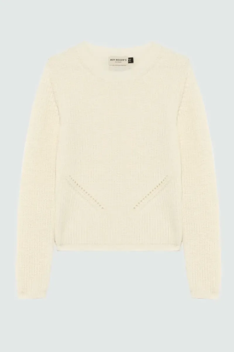 Donna Roy Rogers Maglieria E Felpe|Maglia Girocollo In Lana A Coste