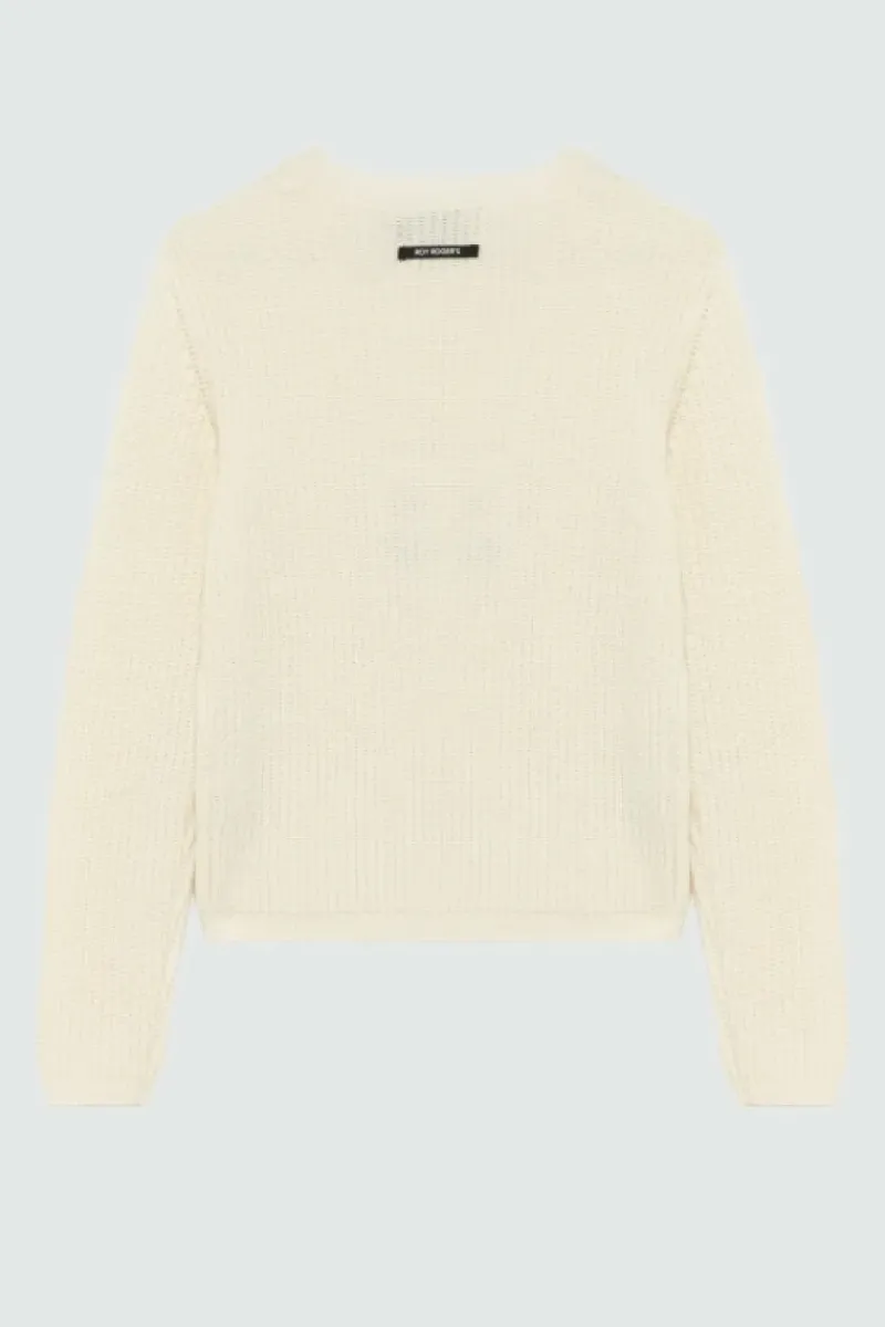 Donna Roy Rogers Maglieria E Felpe|Maglia Girocollo In Lana A Coste