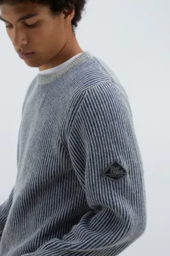Uomo Roy Rogers Maglieria E Felpe|Maglia Girocollo In Lana E Cashmere Bicolor