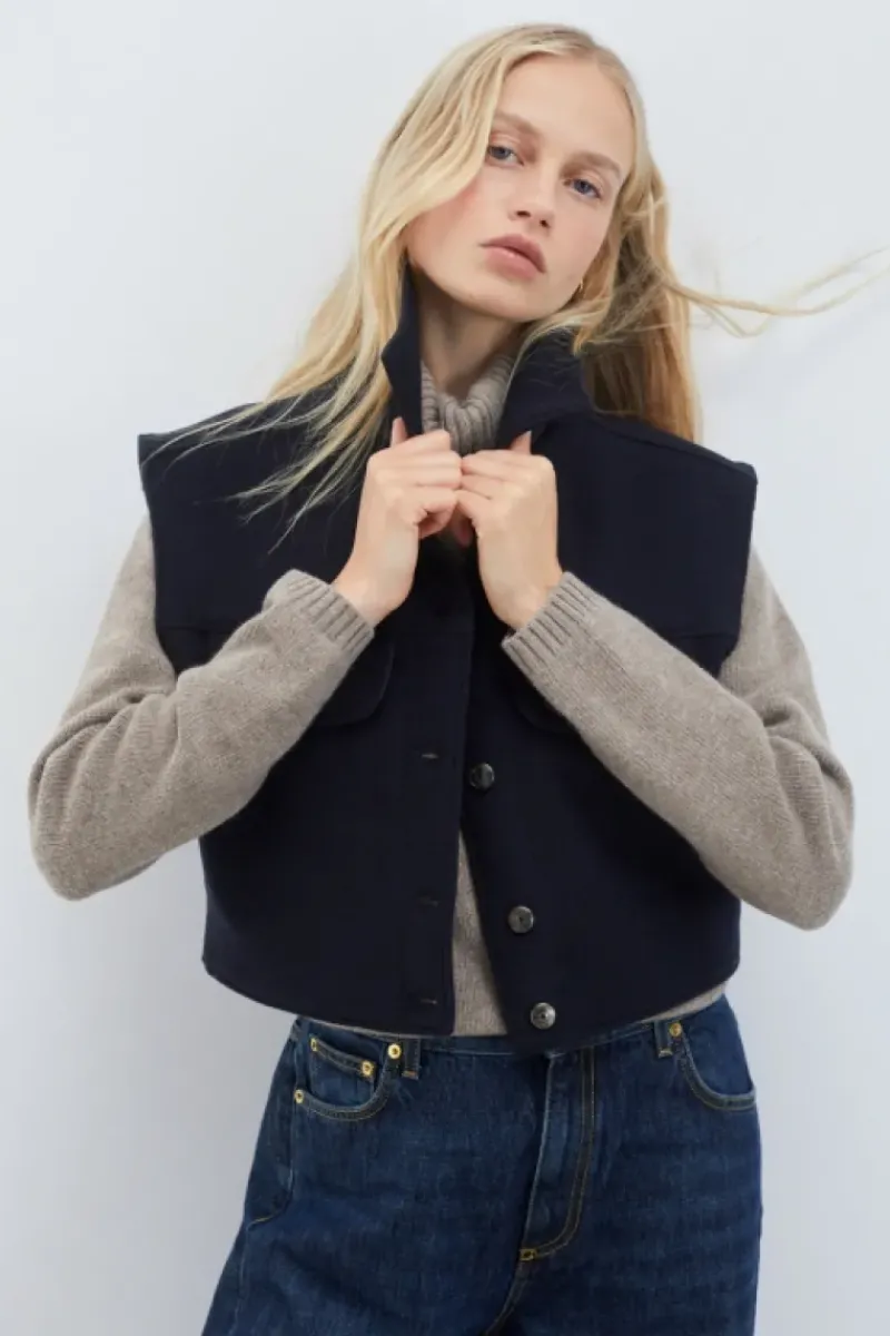 Donna Roy Rogers Capispalla|Mini Gilet Melton