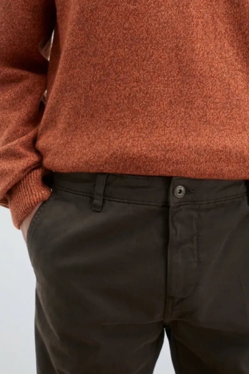 Uomo Roy Rogers Pantaloni|Pantalone Chino Smart In Gabardina