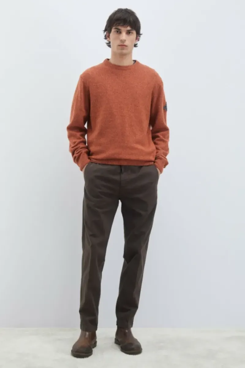 Uomo Roy Rogers Pantaloni|Pantalone Chino Smart In Gabardina