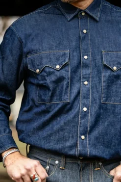 Uomo Roy Rogers Selvedge Bar|Camicie|Rodeo Man Jap Selvedge Denim Rinse