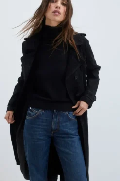 Donna Roy Rogers Capispalla|Trench In Suede Washed